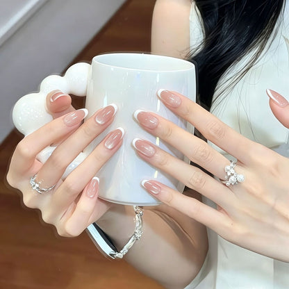 Press-On Nails with Artistic Ocean Theme Design