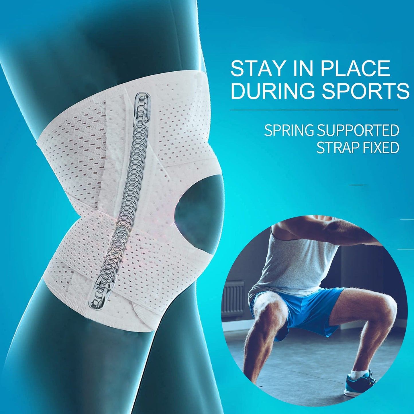 Open Patella Knee Support Brace with Adjustable Design