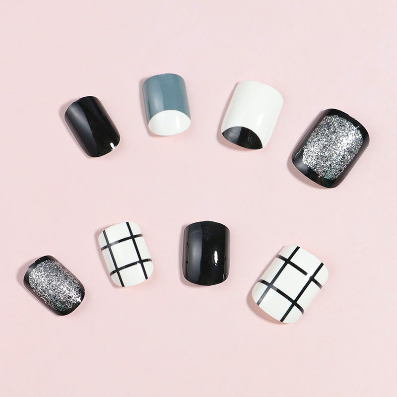 Modern Geometric Design Press-On Nail Set – Artistic Styles