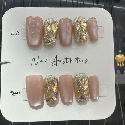 Decorative Rhinestone Adhesive Nail Tips