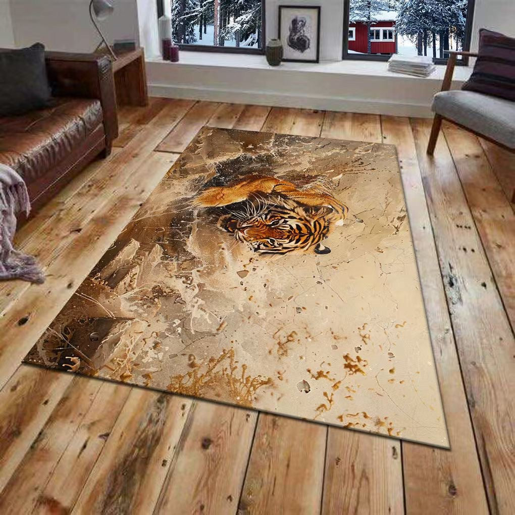 3D Wall Mural of a Tiger Design