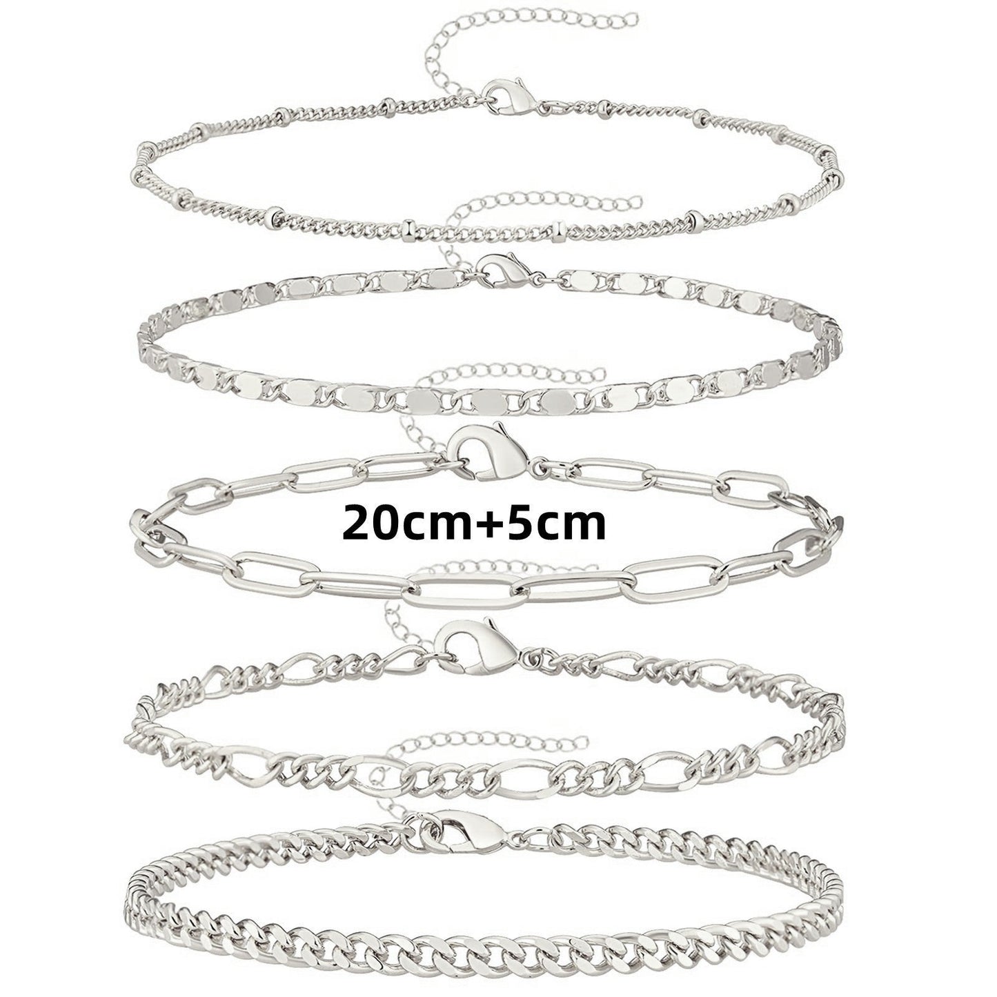 Versatile Adjustable Anklet Set in Multiple Styles