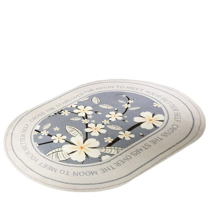 Motivational Bath Mat with Abstract Design
