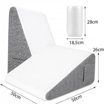 Supportive Wedge Pillow for Relaxation with Adjustable Backrest