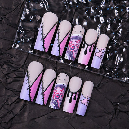 Creative Graphic Pattern Press-On Stiletto Nail Set