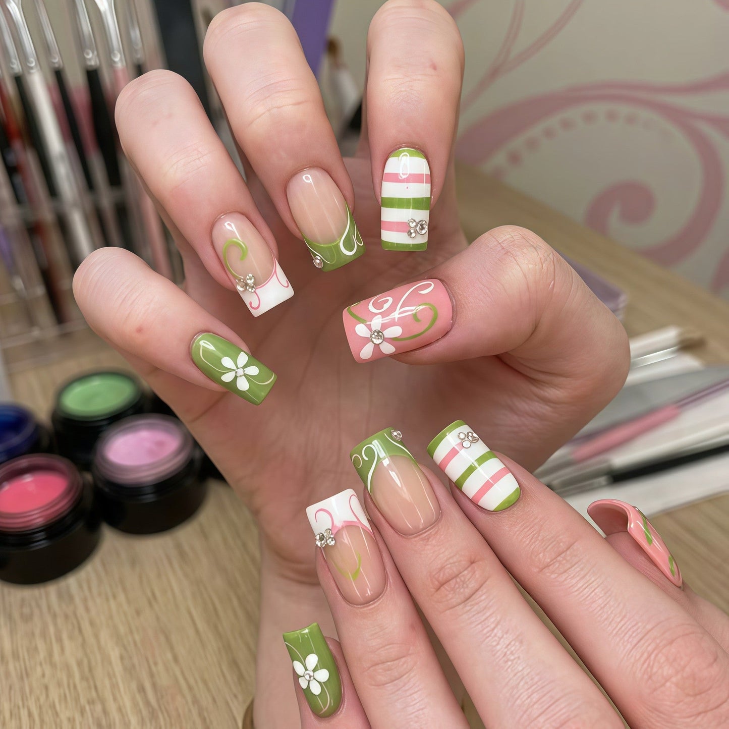 Floral Design 3D Press-On Nail Collection
