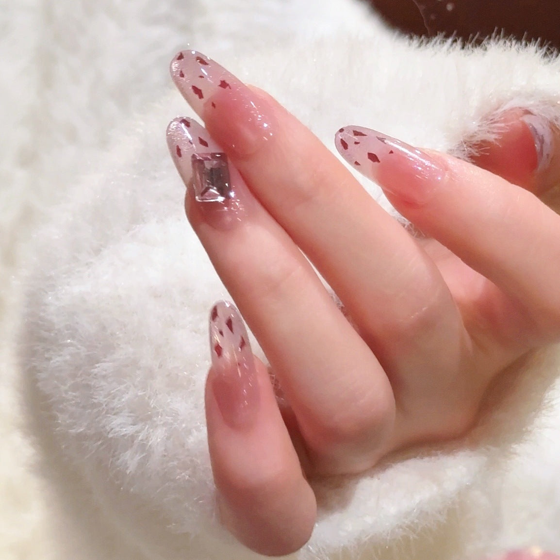 Press-On Nails with Artistic Ocean Theme Design