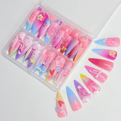 Themed Press-On Nail Set – Artistic Design
