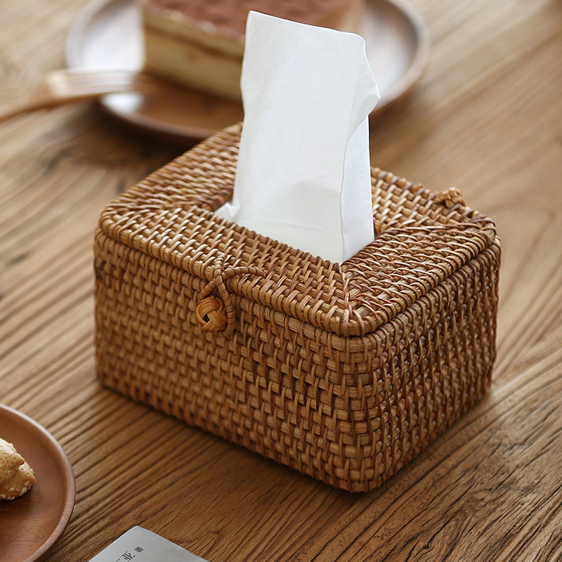 Elegant Rattan Tissue Holder – Artisan Crafted Design