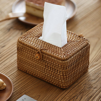 Elegant Rattan Tissue Holder – Artisan Crafted Design