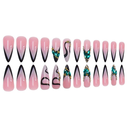 Sculpted Press-On Nail Extensions - Artistic Design