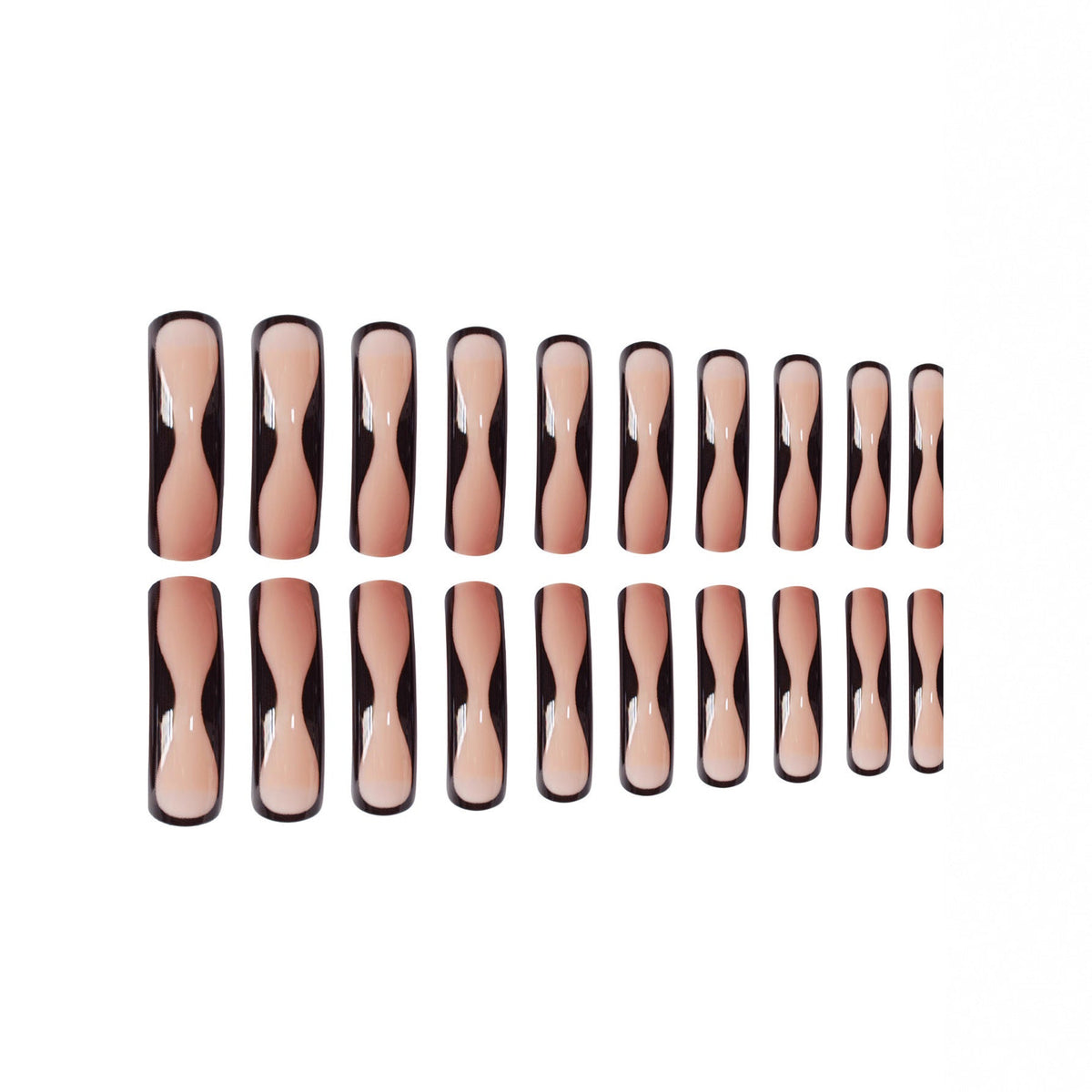 Press-On Nails with Artistic Wave Pattern