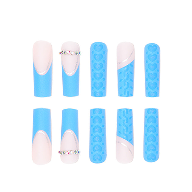 Creative Nail Art Set with Textured Stiletto Tips