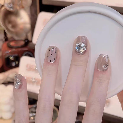 Press-On Nail Set with 3D Decorative Design