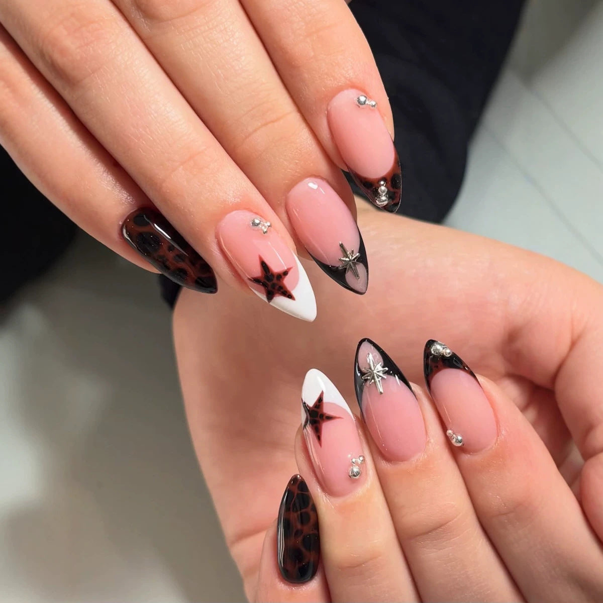 Decorative Star-Studded Press-On Nail Collection