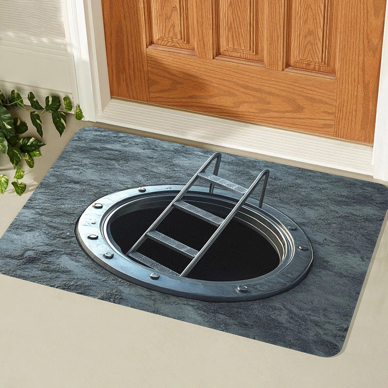 Optical Illusion Bath Mat with 3D Brick Design