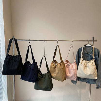 Drawstring Shoulder Bag with Adjustable Strap