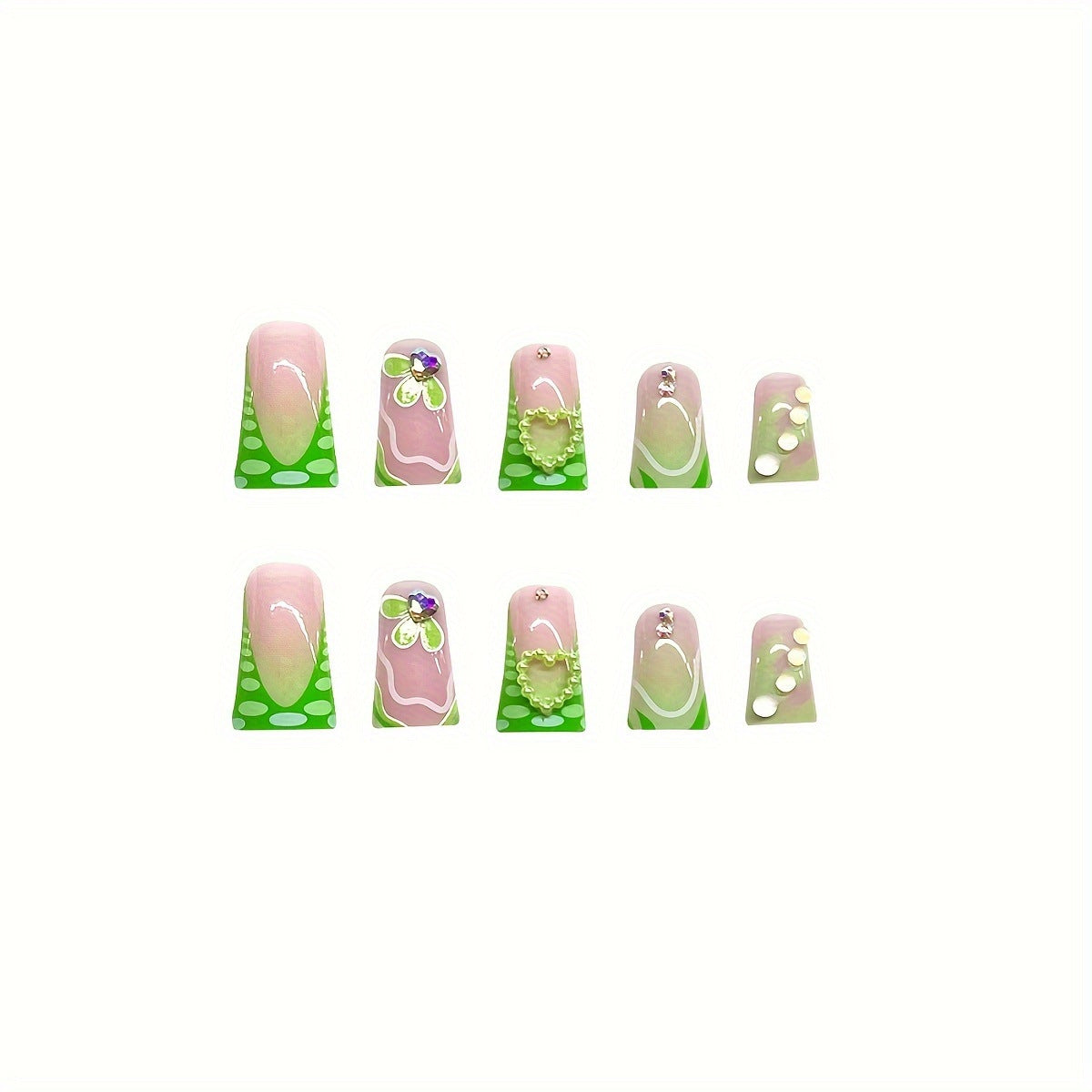 Floral Design 3D Press-On Nail Art