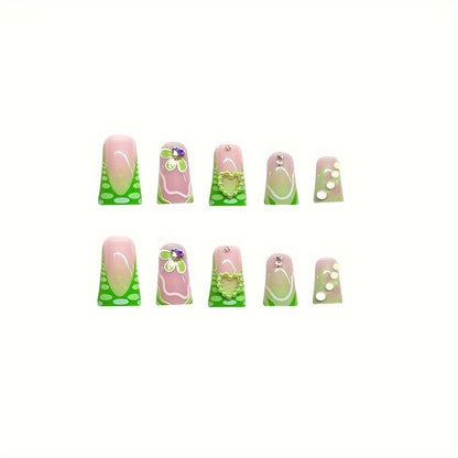 Floral Design 3D Press-On Nail Art