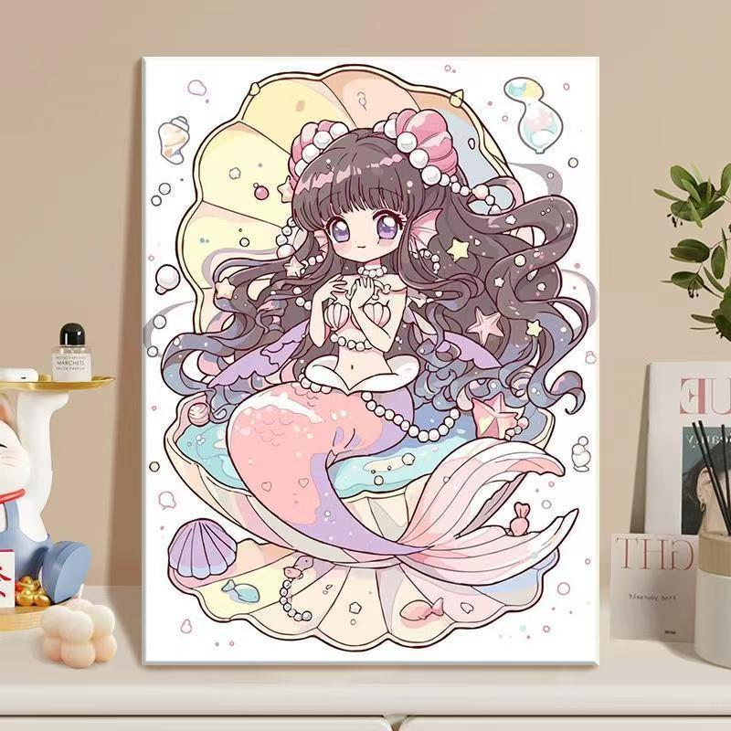 Canvas Artwork Featuring Anime Mermaid Illustration