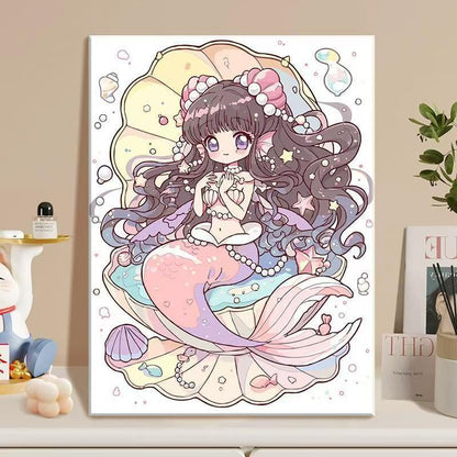 Canvas Artwork Featuring Anime Mermaid Illustration
