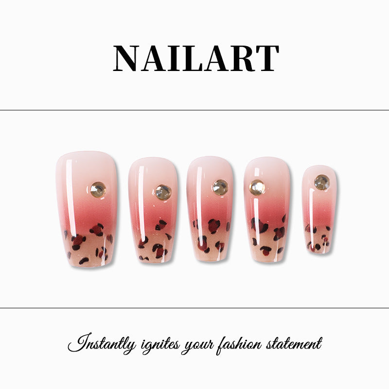 Ombre Leopard Print Press-On Nails – Artistic Design