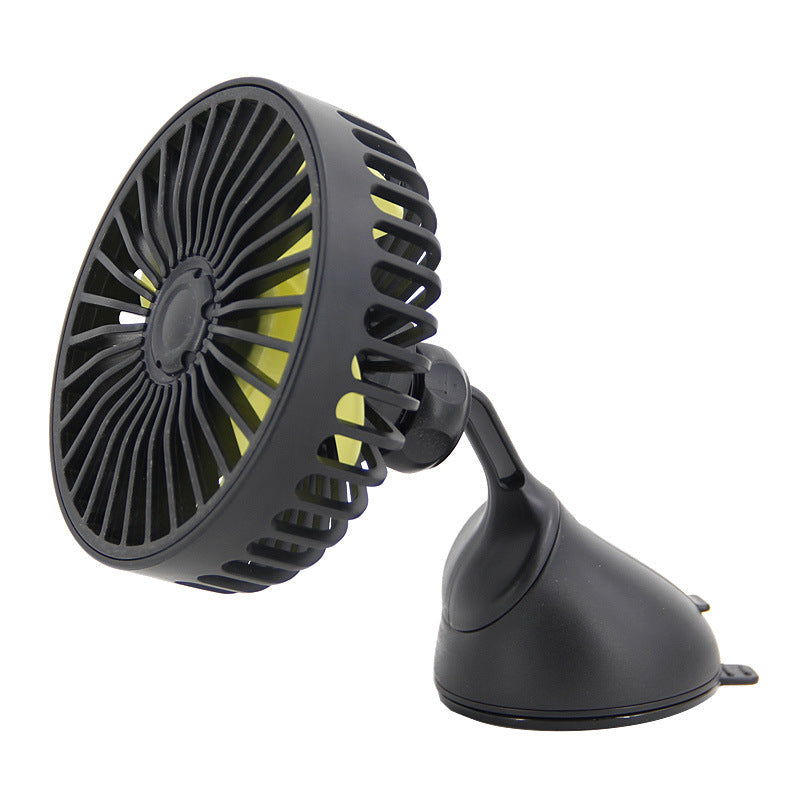 Dual-Head Car Ventilation Fan with Adjustable Settings