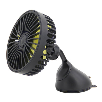 Dual-Head Car Ventilation Fan with Adjustable Settings