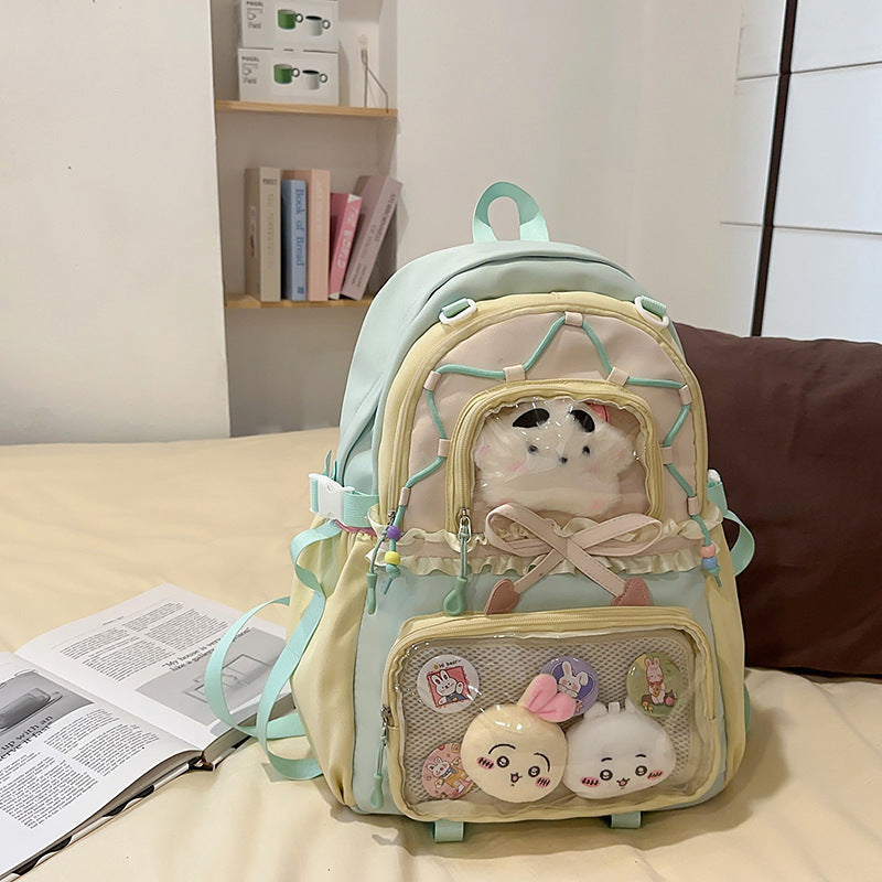 Charming School Backpack with Multiple Pockets and Character Design