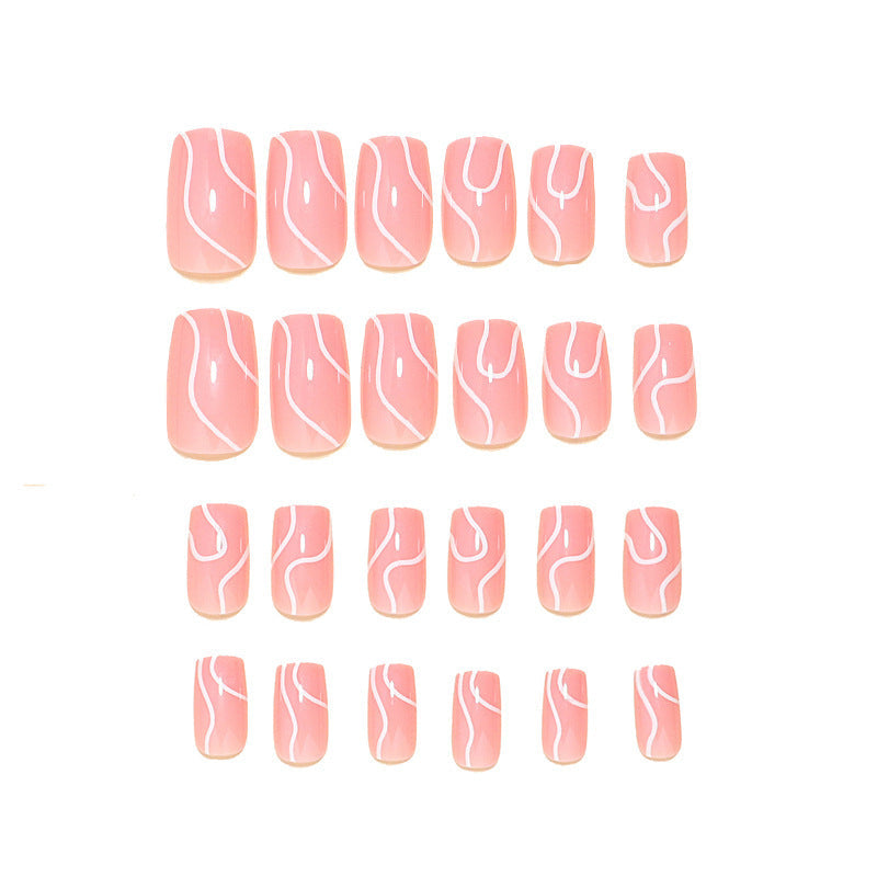 Nail Art with Artistic Wave Pattern Design