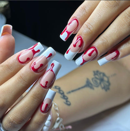 Dripping Effect Press-On Nail Art Design