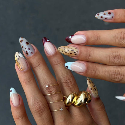 Creative Press-On Nail Art in Stiletto Shape