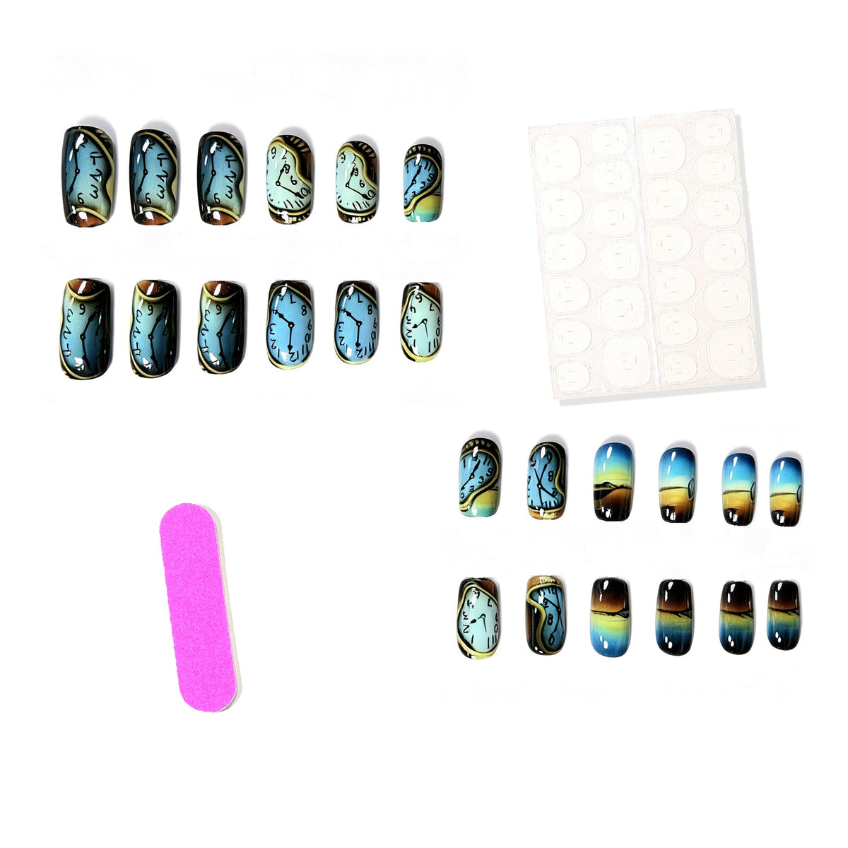 Creative Nail Art Design with Time Theme