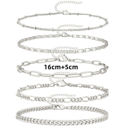 Versatile Adjustable Anklet Set in Multiple Styles