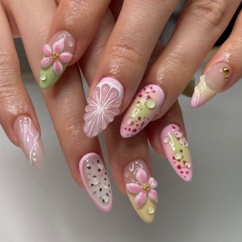 Press-On Nail Art Set with Animal Designs