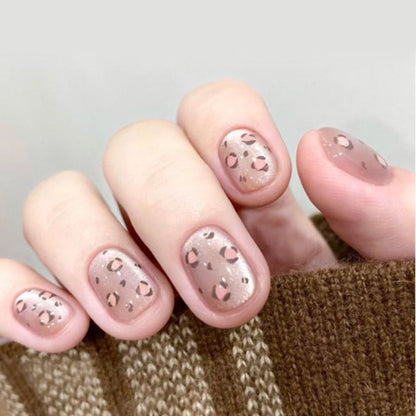 Leopard Print Design Press-On Nail Set - Artistic Style