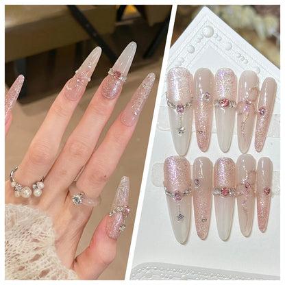 Charming Patterned Press-On Stiletto Nail Set