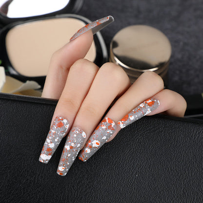 Artificial Nails with Artistic Splatter Pattern