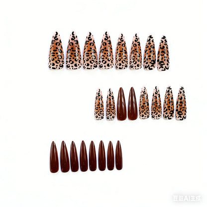 Leopard Print Stiletto Nail Tips – Artistic Nail Extensions