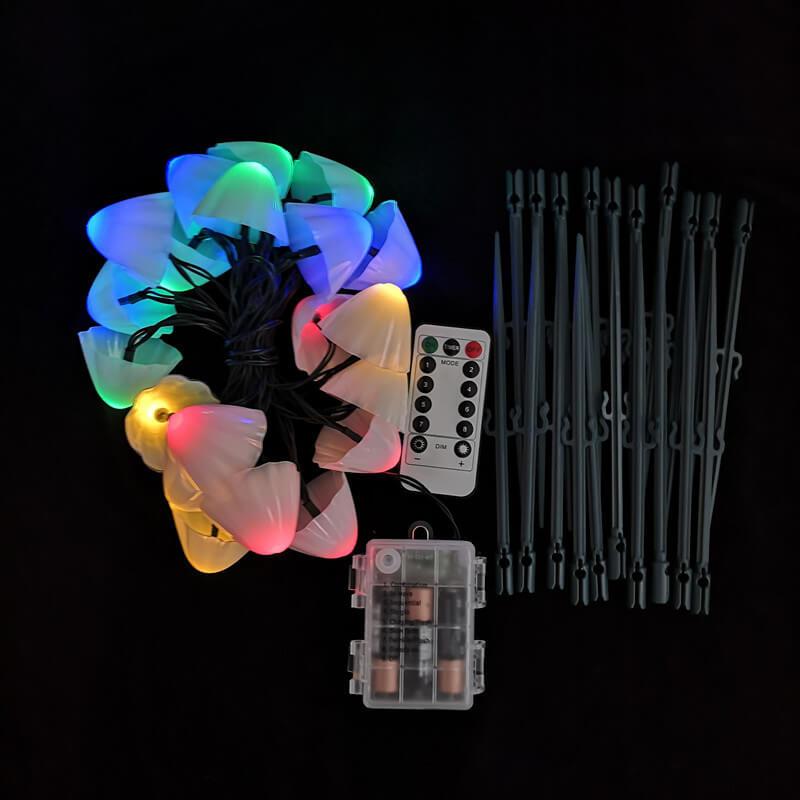 Outdoor Solar LED String Lights - Mushroom Design for Garden and Pathway