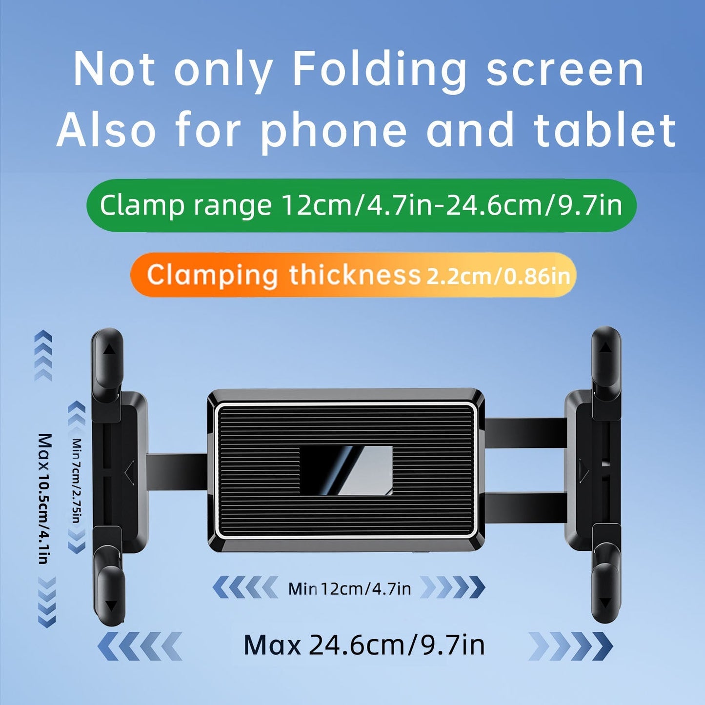 Telescopic Car Windshield Tablet Holder with Heavy-Duty Suction Mount