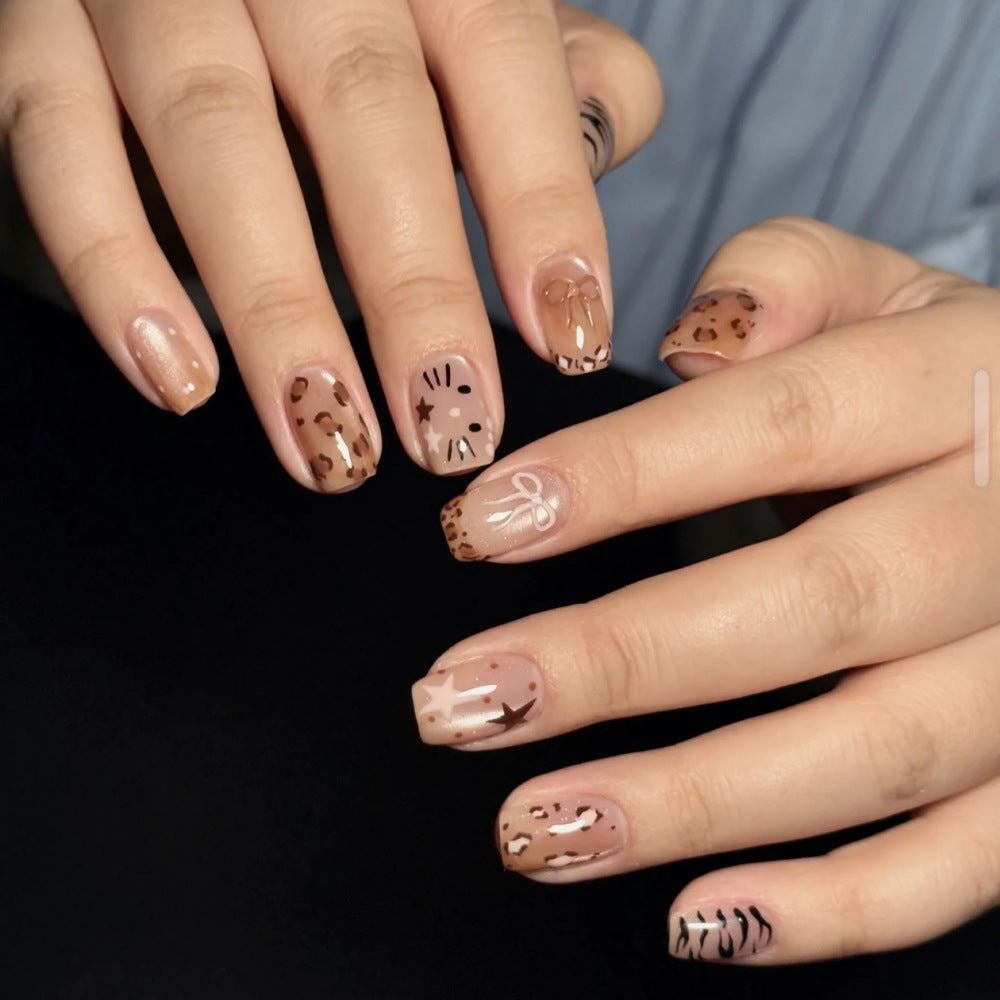 Gemstone Accent Press-On Nail Art Design