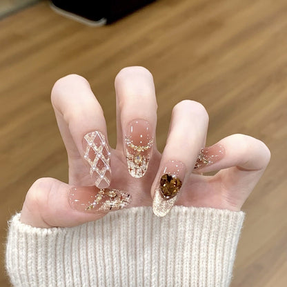 Press-On Nails with Artistic Ocean Theme Design