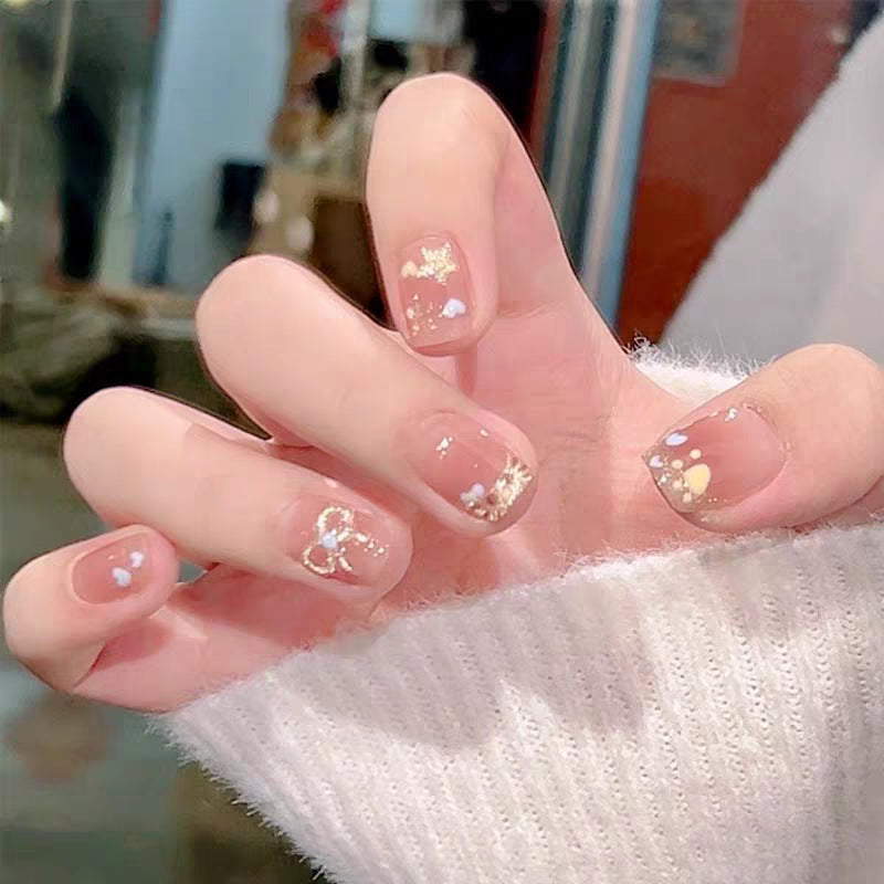 Gemstone Accent Press-On Nail Art Design
