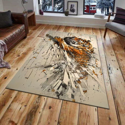 3D Wall Mural of a Tiger Design