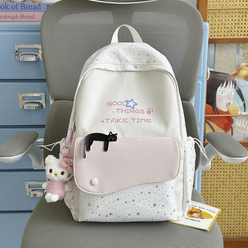 Cute Backpack for School with Cat Design