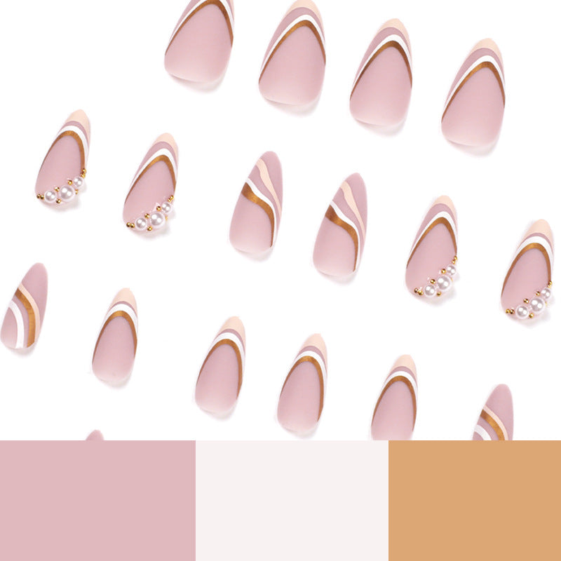 Elegant Wave Pattern Stiletto Nail Art – Creative Design