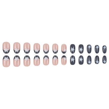 Decorative Press-On Nails with Star Accents