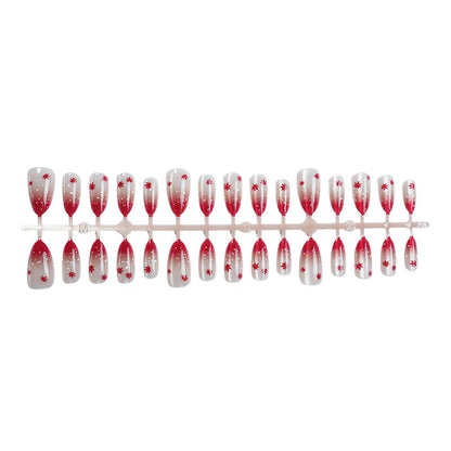Ombre Leaf Press-On Nails Set – Artistic Design