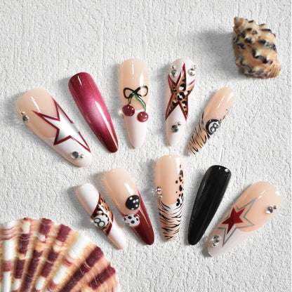 Creative Patterned Press-On Stiletto Nail Set